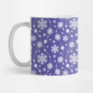 Bright Purple and Winter White Snowflakes Pattern Mug